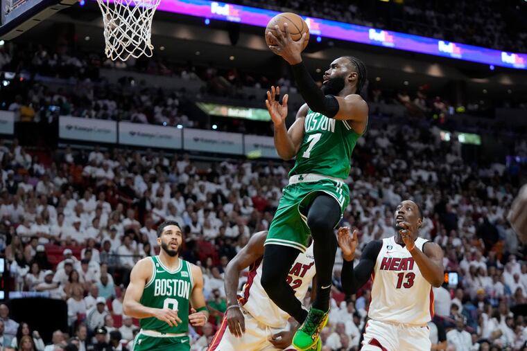 Jaylen Brown and the Celtics still face a long road back to threaten the Heat, who lead the East finals 3-1.