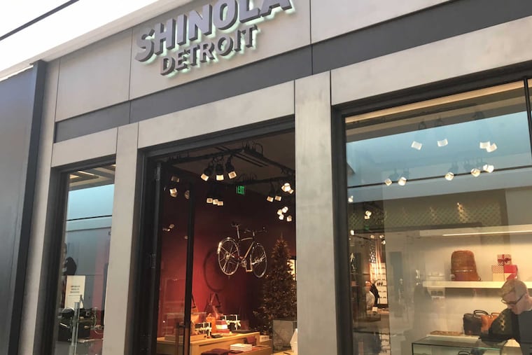 Shinola storefront in the new high-end King of Prussia Mall expansion.