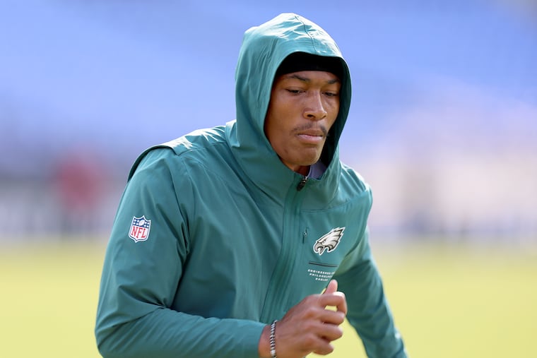 DeVonta Smith was back in action for the Eagles on Monday.