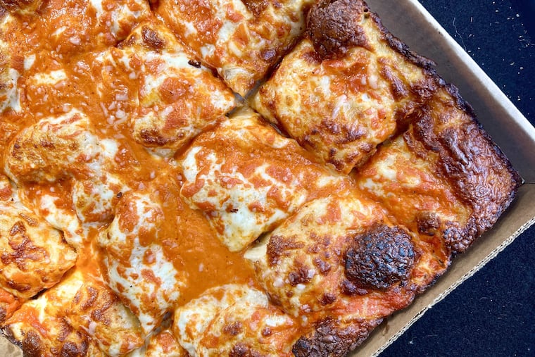 A vodka pizza from Squares & Fare, 7 E. New Jersey Ave., Somers Point, N.J., on April 25, 2025.