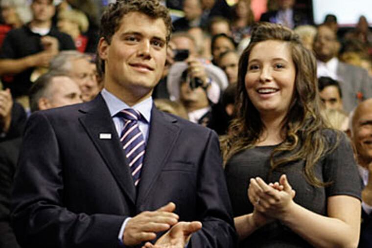 Bristol Palin, with former fiance Levi Johnston. Palin, 18, now preaches abstinence. (AP file)
