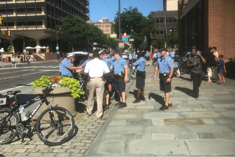 Philly police massing in Independence Park for a Trump impeachment rally and a pro-Trump counter-rally.