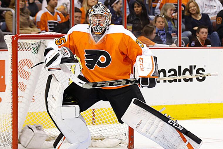 Flyers goalie Steve Mason. (Yong Kim/Staff Photographer)