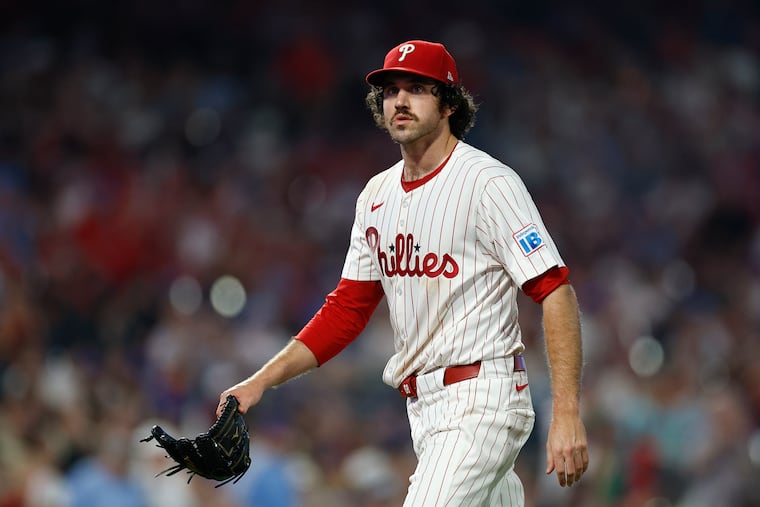 Relief pitcher Jordan Romano is heading to the injured list with what the Phillies are describing as “inflammation of his right middle finger.”