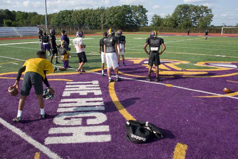 Camden - "The High" - practices on their home field Wednesday. They play against an Illinois team this weekend in East St. Louis