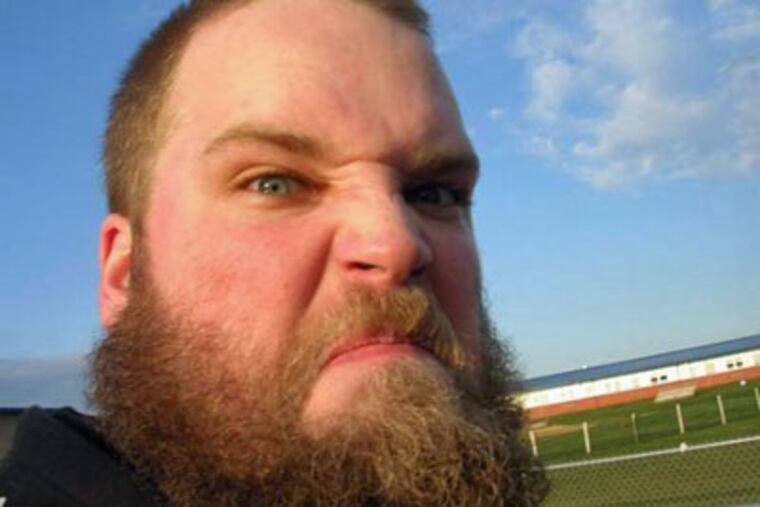 He's not hairy, he's an Eagles fan. Gregory Sauer is one of many in the area foregoing a razor while the Birds are in the playoffs. (Photo submitted by lehmkuv, a Philly.com reader)