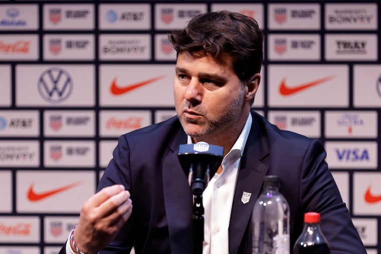 New U.S. men's soccer team manager Mauricio Pochettino speaks at a new conference in Manhattan on Friday.