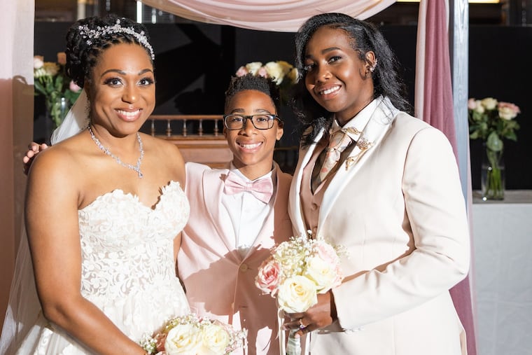 Shanay (left) and Rita with Christopher