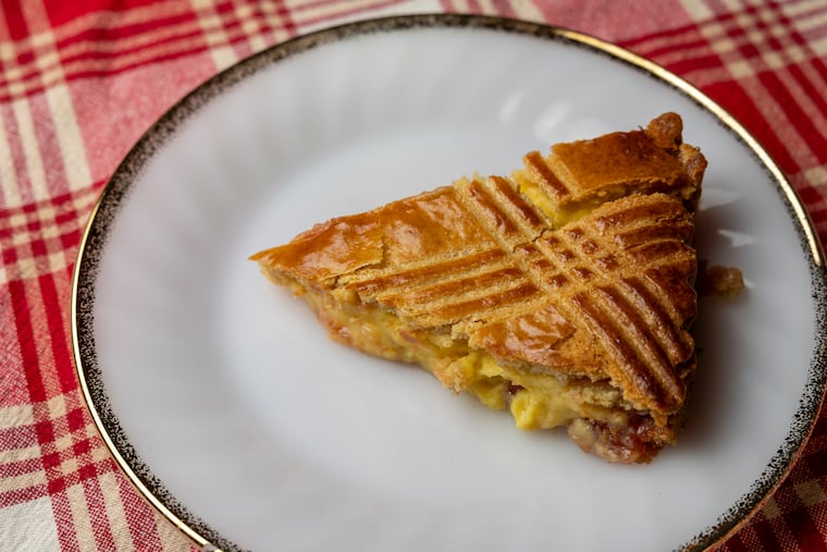 The gateau basque pie from Downtime Bakery in Philadelphia, on Wednesday, Nov. 12, 2025.