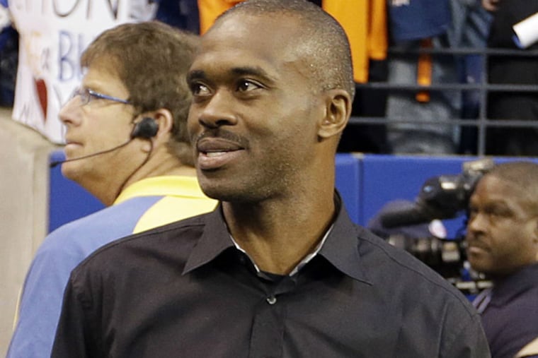 Shots were fired at former Indianapolis Colts wide receiver Marvin Harrison early Saturday, law enforcement officials said, after a man whose Wynnefield Heights apartment had just been broken into flagged him down for help. (File photo)