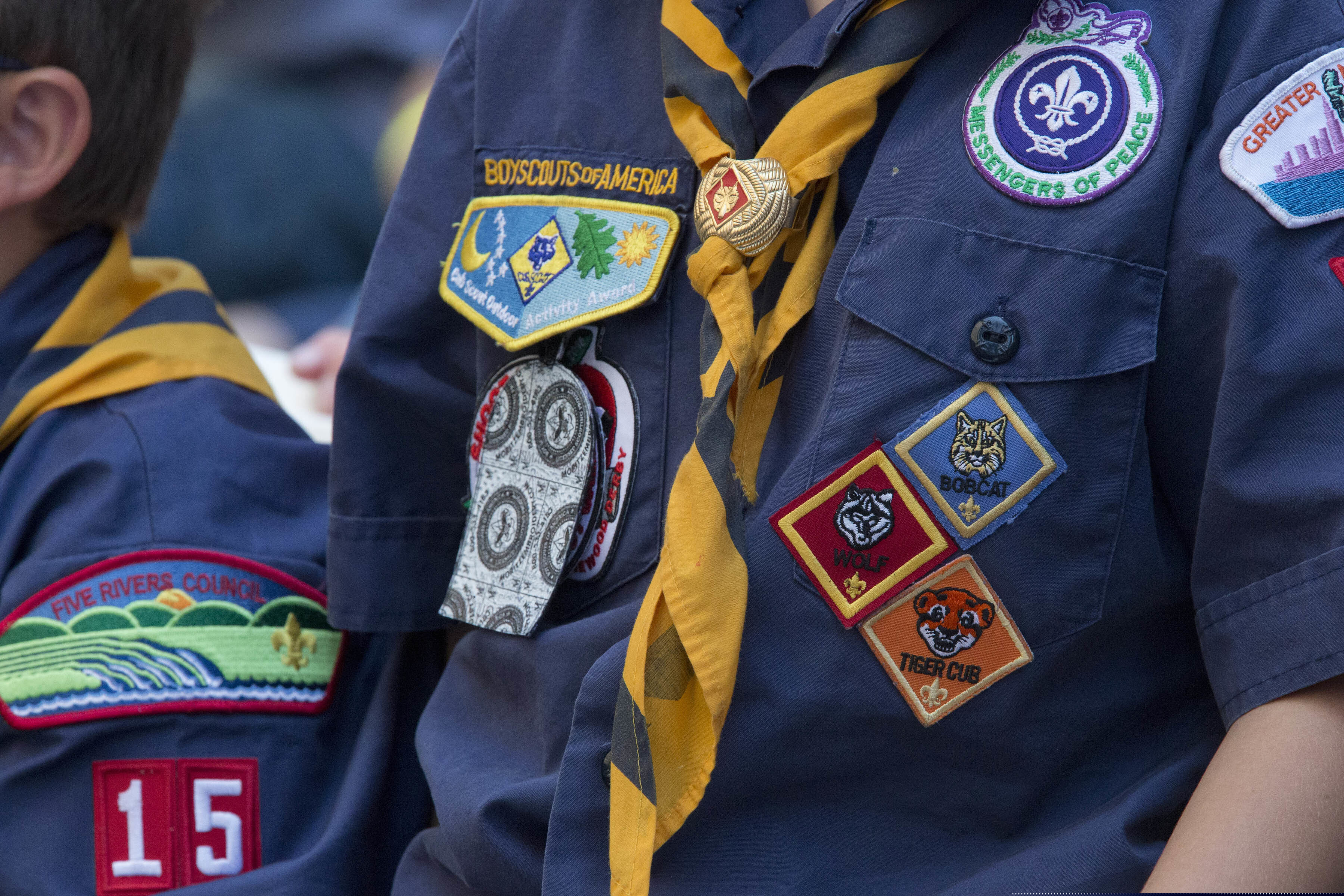 Cub Scouts watch a race during the Second Annual World Championship Pinewood Derby in New York's Times Square in this June 2016. The Boy Scouts filed for bankruptcy this week.