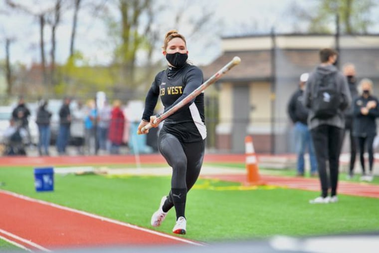 Chloe Timberg has five more competitions in May, including the Pennsylvania state high school championships at Shippensburg University.