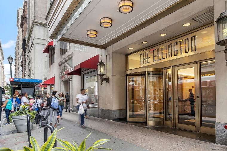 The one-bedroom condo for sale in the Ellington building on Chestnut Street has 1,272 square feet of living space.