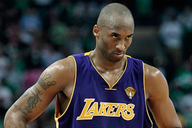 The Celtics have focused the brunt of their defensive effort on stopping Kobe Bryant. (AP Photo/Michael Dwyer)