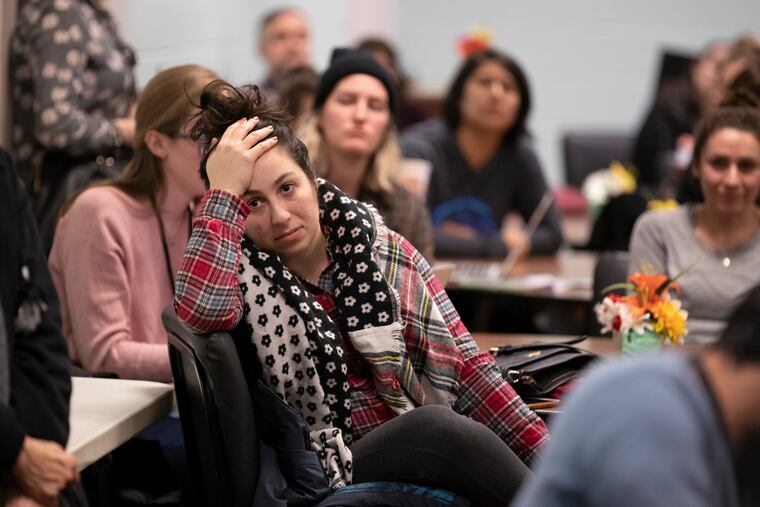 The audience listens to presentaton by the representatives on Wednesday. All involved city agencies gave updates and discussed future plans and approximate timelines of recovery on the South Philadelphia explosion.