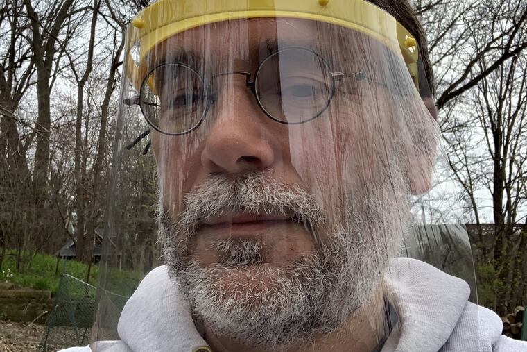 Eli Perencevich is a University of Iowa epidemiologist and infectious disease specialist who believes face shields like this one are a viable alternative to face masks.