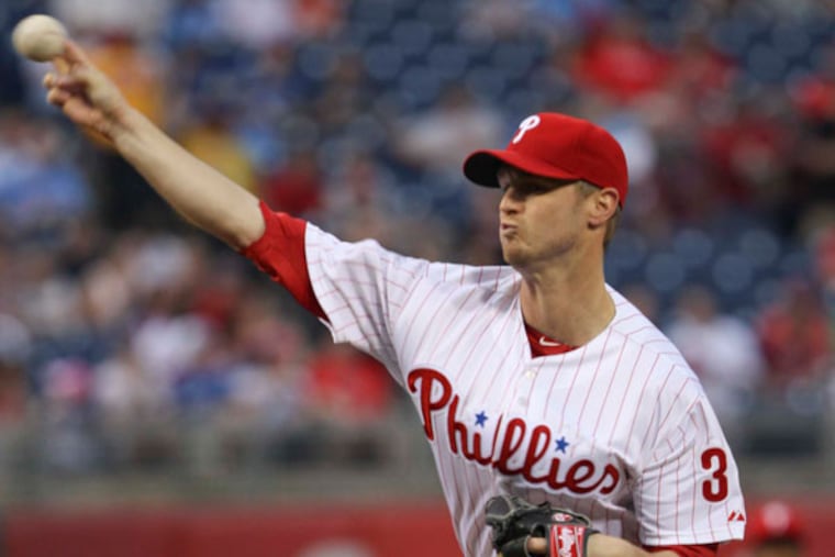 Kyle Kendrick pitches against the Mets in the inning at Citizens Bank Park, Philadelphia, April 10, 2013. (David M Warren/Staff Photographer)