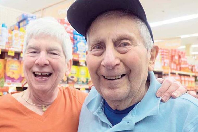 Edgar and Selma Davis and their exercise routine which consists of long strolls pushing their shopping carts through their local Acme store in Bala Cynwyd. Here, Selma and Edgar in the Acme. (ED HILLE / staff photographer )