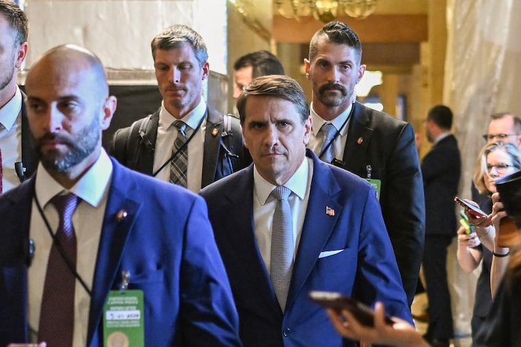 Acting Attorney General Todd Blanche arrives for a closed-door meeting with Senate Republicans at the Capitol in Washington, on May 21, 2026. Discussions among a group of lawyers with allegiance to the president were closely held. Some senior White House officials were said to have felt blindsided as the agreement took shape.