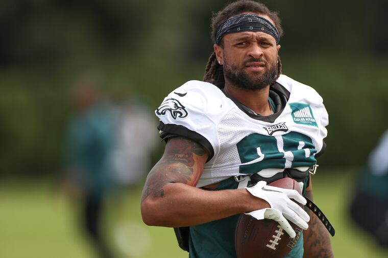Eagles cornerback Avonte Maddox after training camp at the NovaCare Complex in Philadelphia on Thursday, Aug. 3, 2023.