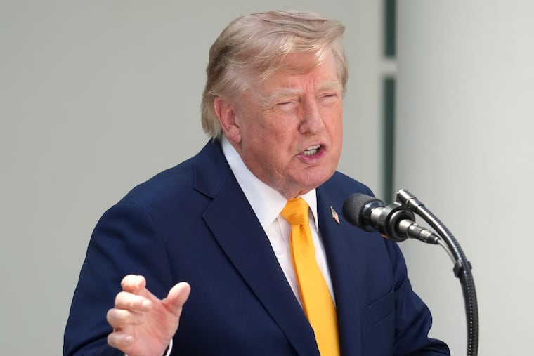 President Donald Trump speaks during a back to school event in the Rose Garden of the White House, Monday, Aug. 24, 2026, in Washington.