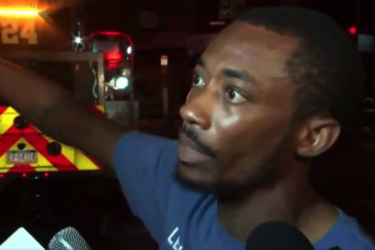 A man who identified himself as Hakim Lewis ripped Eagles wide receiver Nelson Agholor while he described a rescue during a West Philadelphia fire early Monday morning.