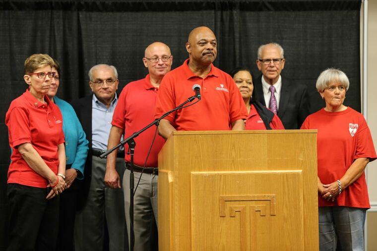 Philadelphia Federation of Teachers President Jerry Jordan speaks to PFT members after they approved a new contract.