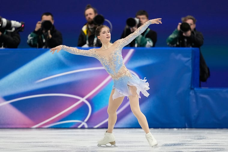 Isabeau Levito competes in her free skate on Thursday at the Winter Olympics in Milan, Italy.