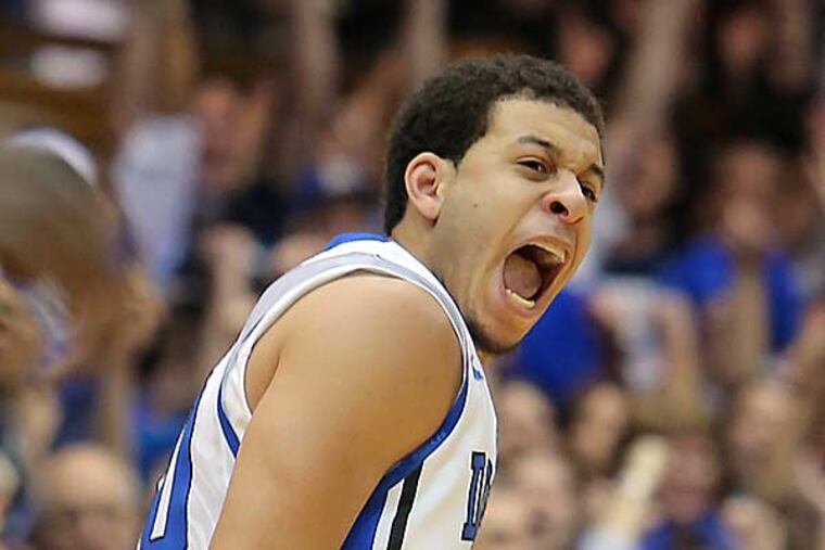 Duke's Seth Curry, who scored a game-high 31 points against Santa Clara, celebrates a 3-pointer during the second half of an NCAA college basketball game in Durham, N.C., Saturday, Dec. 29, 2012. Duke won 90-77. (Ted Richardson/AP)