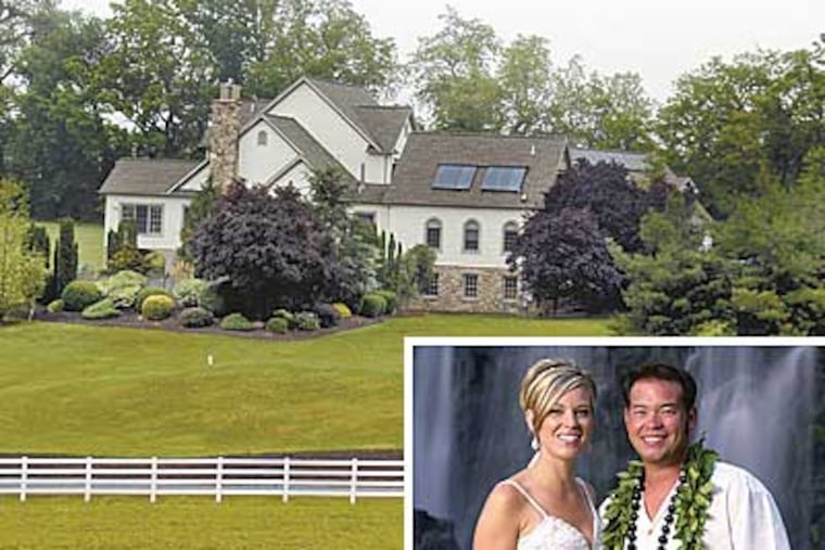 Exterior of Jon & Kate's home in Wernersville, PA. Inset: Kate and Jon Gosselin. (Ron Tarver / StaffPhotographer)