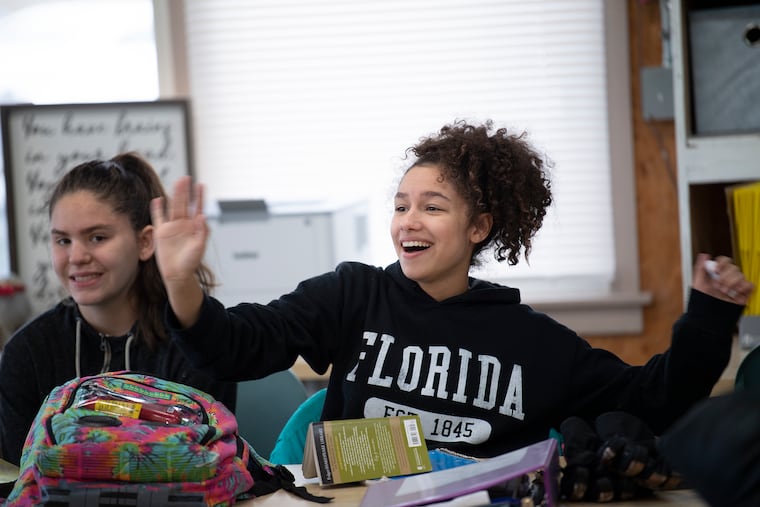 Isabella Perez, 13, of Newfield, says the Creativity CoLaboratory Charter School in Salem County is "a wonderful place to be."