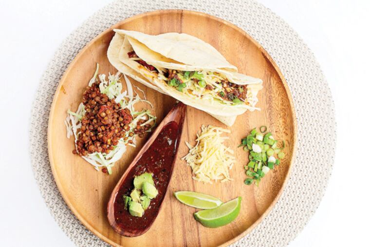 Tacos With Spicy, Smoky Lentils. (Photo for The Washington Post by Deb Lindsey)