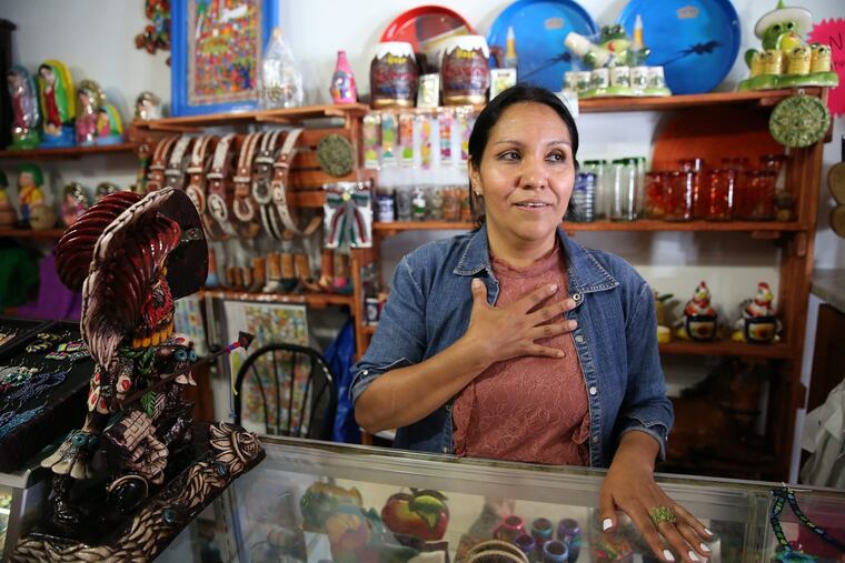 Eva Hernandez, who grew up in Mexico City, talks about helping the earthquake victims. She is pictured in her shop Chocolate Arts & Crafts in Philadelphia, PA on September 20, 2017. DAVID MAIALETTI / Staff Photographer