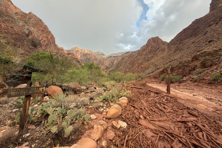 Bright Angel Creek near the Phantom Ranger Station in the Grand Canyon, Arizona, is seen after flash flooding from storms, Saturday, Aug. 29, 2026.