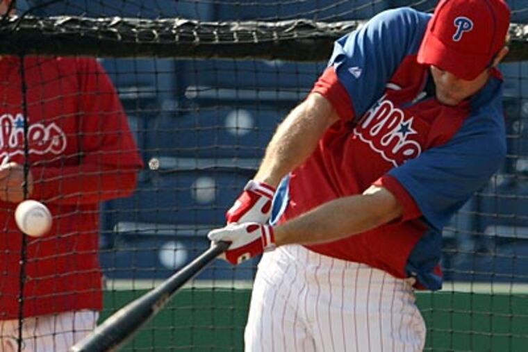 Chase Utley received a cortisone shot in his right knee last Friday. (Yong Kim/Staff Photographer)