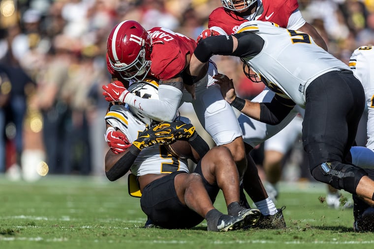 Jihaad Campbell was a ball hawk at Alabama, with 117 tackles, five sacks, two forced fumbles, two passes defensed, and an interception last season.