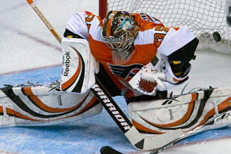 Sergei Bobrovsky allowed three goals on seven shots on Saturday night in Game 2. (Michael Bryant/Staff Photographer)