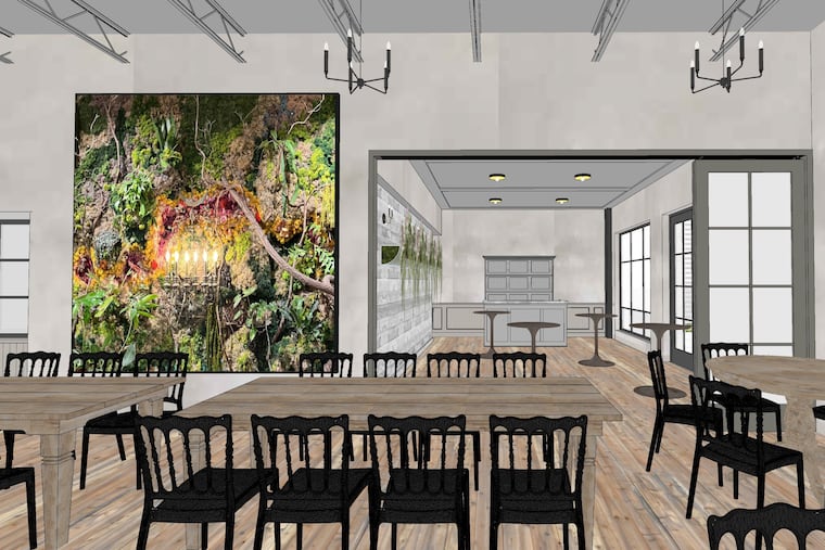 Rendering of new small event space in Devon Yard called the Atrium at Terrain Gardens. The space is already over 50% booked for its first month of business in May.