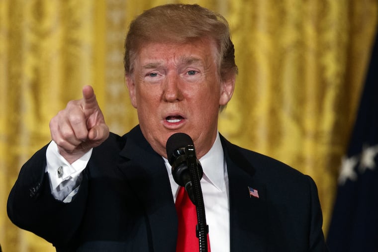 In this Monday, June 18, 2018, file photo President Trump speaks during a meeting of the National Space Council in the East Room of the White House in Washington.