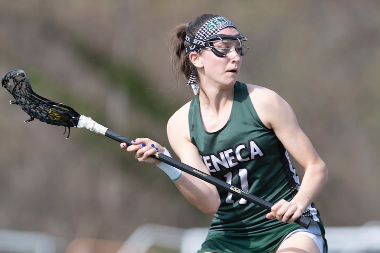 Seneca's Cassidy Spilis looks to shoot against Paul VI.