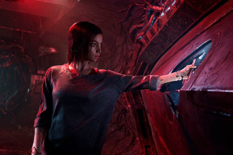 This image released by Twentieth Century Fox shows the character Alita, voiced by Rosa Salazar, in a scene from "Alita: Battle Angel." (Twentieth Century Fox via AP)