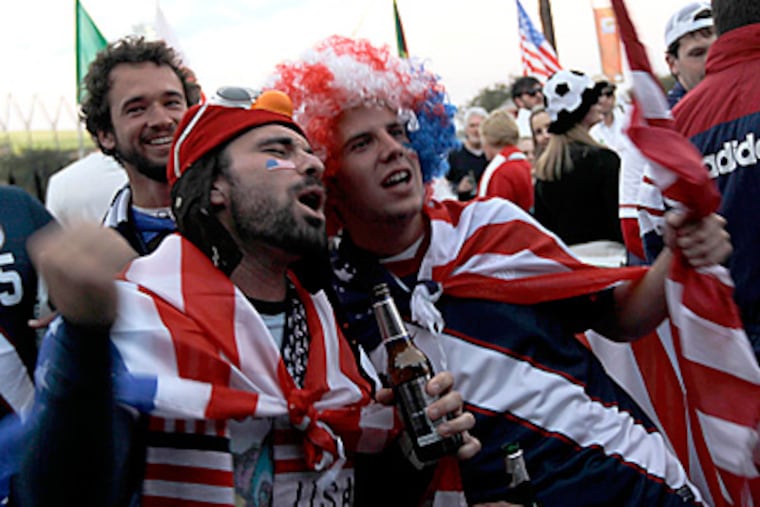 US soccer fans get ready for the USA England World Cup Soccer match in Rustenberg, South Africa. (AP Photo/Jerome Delay)