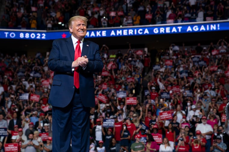 President Donald Trump at a campaign rally in Tulsa, Okla., on June 20.