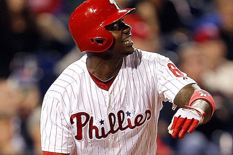 Ryan Howard hit a home run Friday night at the request of A.J. Moncman, a 7-year-old who is blind. (Yong Kim/Staff Photographer)