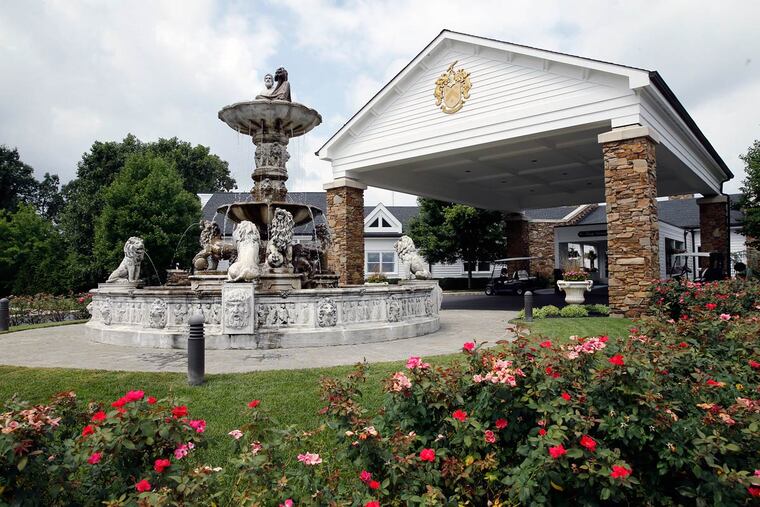 The entrance to the Trump National Golf Course clubhouse in Pine Hill, N.J.