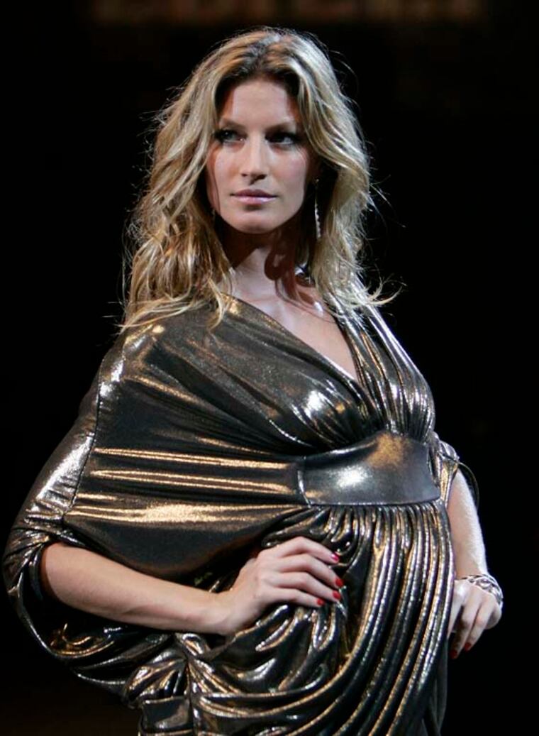 sachin and babi light blue dress Gisele Bndchen