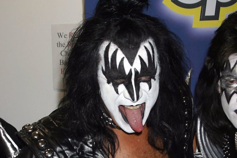 Gene Simmons of Kiss makes an in-store appearance at the Best Buy store in Manhattan to meet fans and celebrate the release of their new album, "Kiss Symphony: Alive IV," Wednesday, July 23, 2003 in New York. (lde) 2003