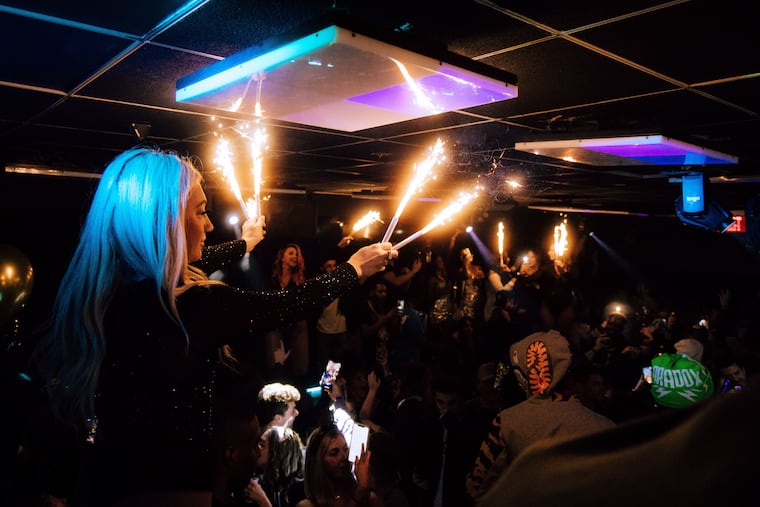 New Year's Eve at Glu Hospitality's Vesper nightclub in Center City. The storied club near Rittenhouse Square was fined several times by the Liquor Control Board over smoking and noise under Glu Hospitality's management.
