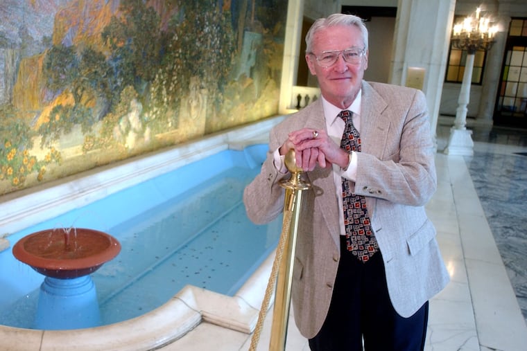 Mr. McClelland, shown here at the Curtis Center in 2005, began his lifelong love of fountains and parks as a child in Northeast Philadelphia.