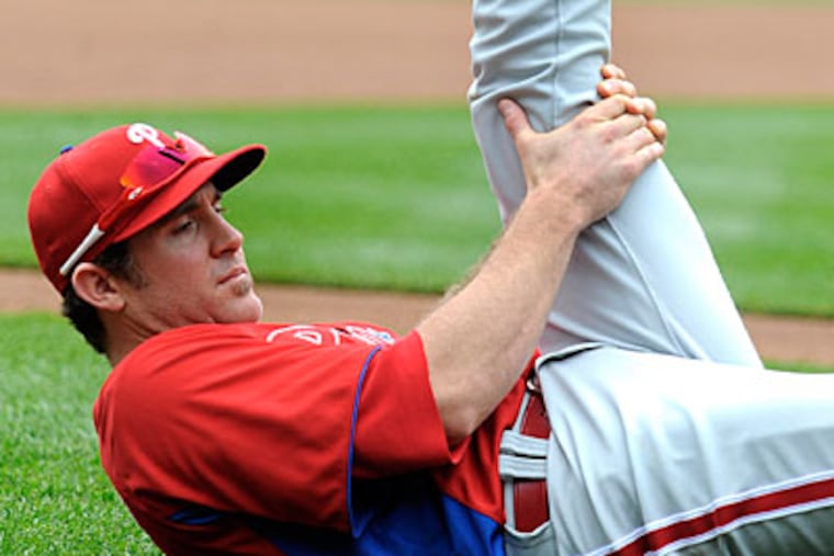 "Right now I'm in the good zone," Chase Utley said of his pain threshold Wednesday. (Richard Lipski/AP)
